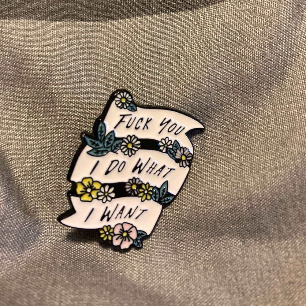 Floral Enamel Pin with Inspirational Message
